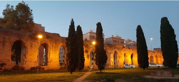 Roman aqueduct Domus Felix in Rome